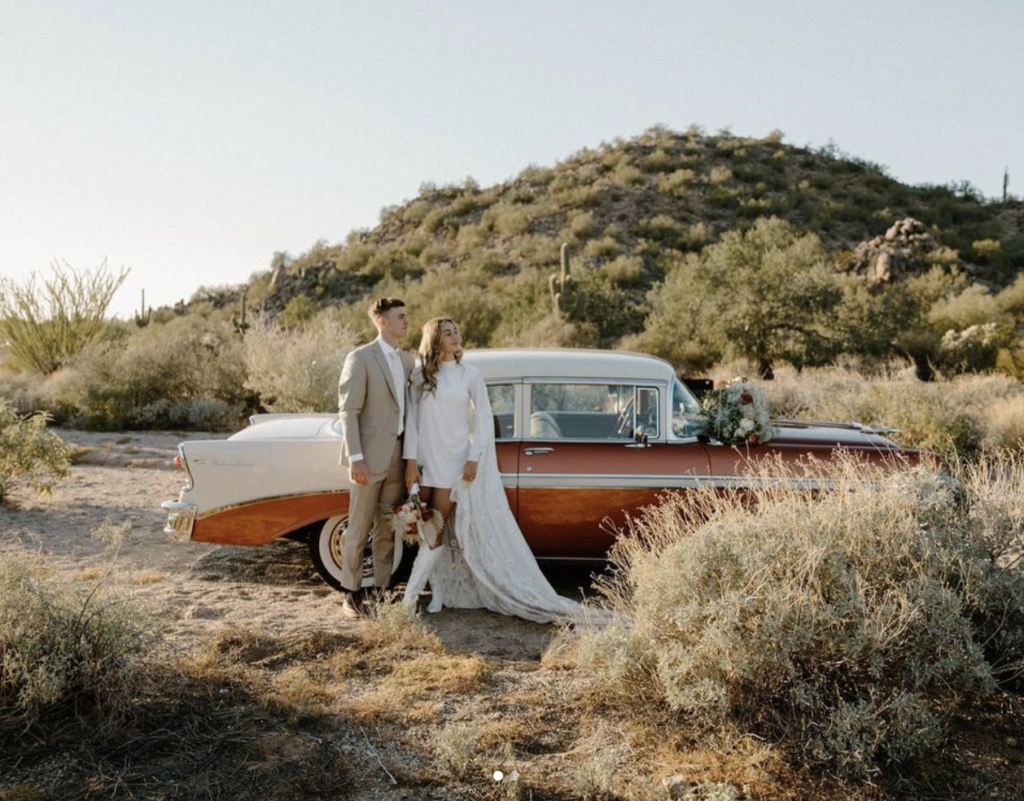 Vintage Car Desert Elopement